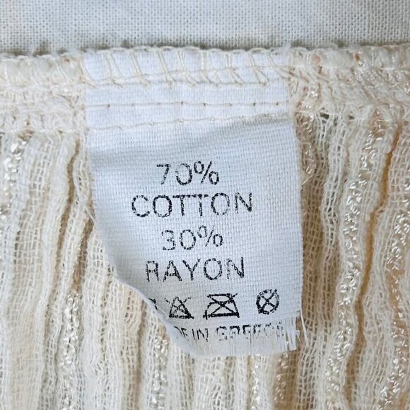 Vintage Cotton Lace Crochet Kimono Large Flowy Open Western Cottage - Picture 7 of 7